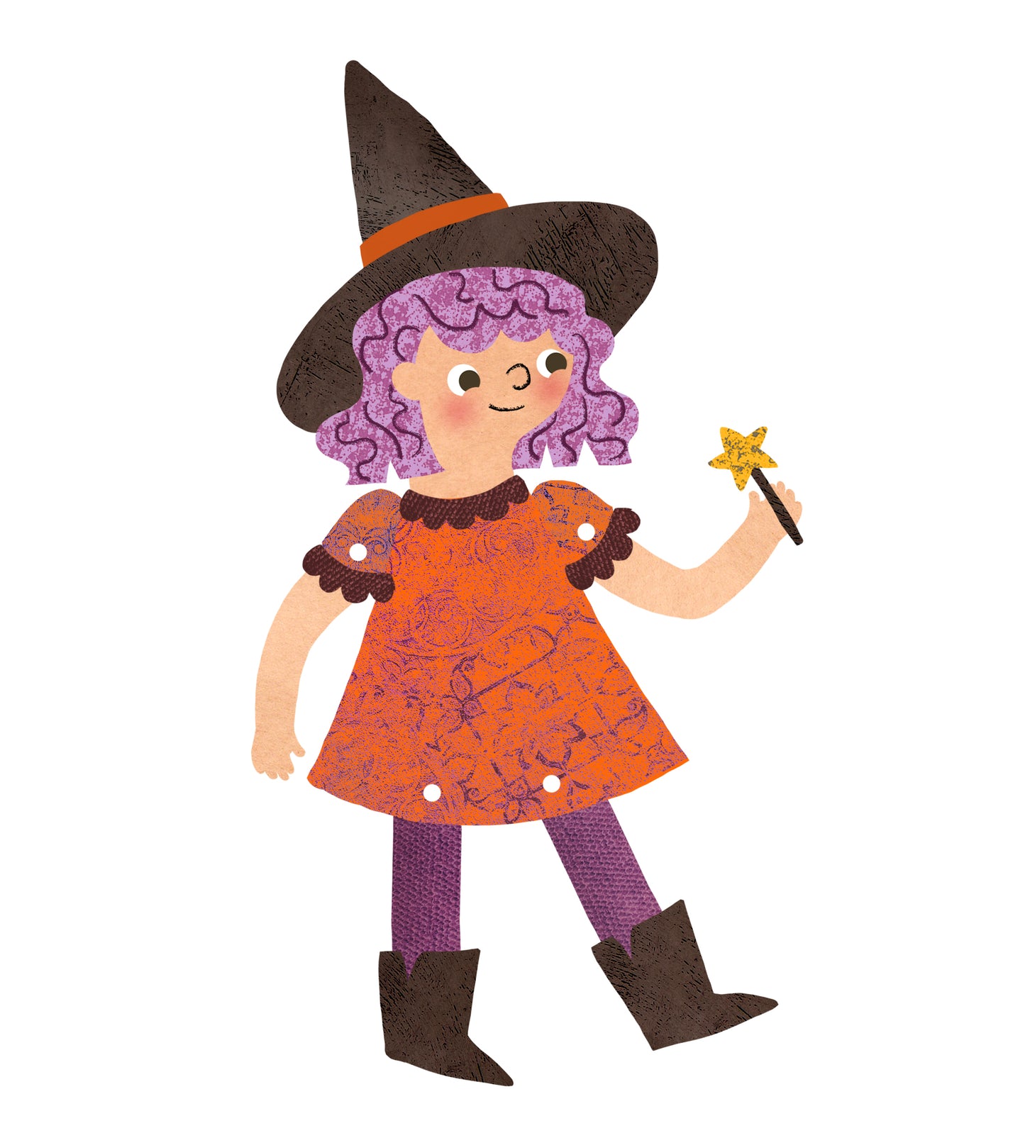 Wicked Witch Split Pin Puppet A5 Greeting Card image 1