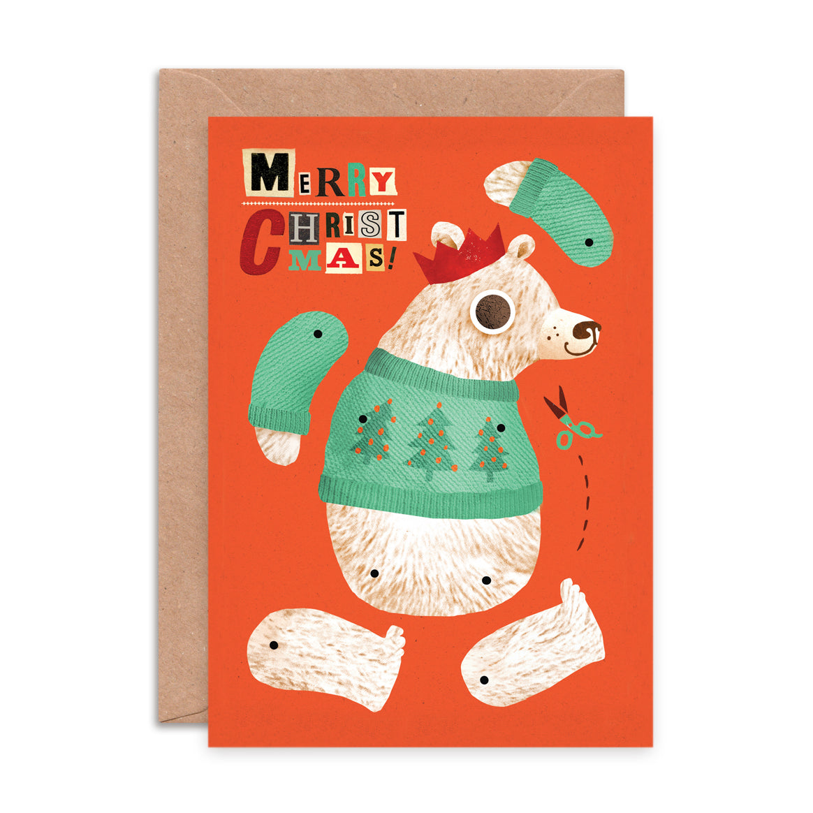 Polar Bear Split Pin Puppet A5 Greeting Card image 2