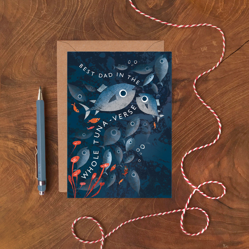 Best Dad in the Whole Tuna-verse Greeting Card image 1