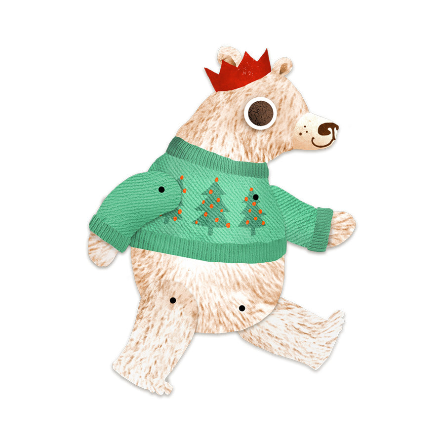 Polar Bear Split Pin Puppet A5 Greeting Card image 1
