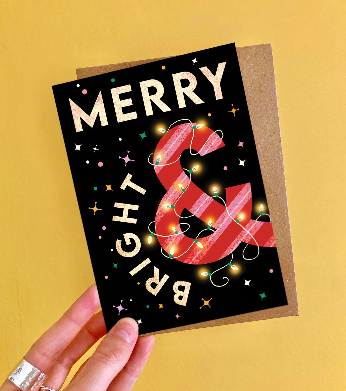 Christmas Fairy Lights Multipack of 8 Greeting Cards