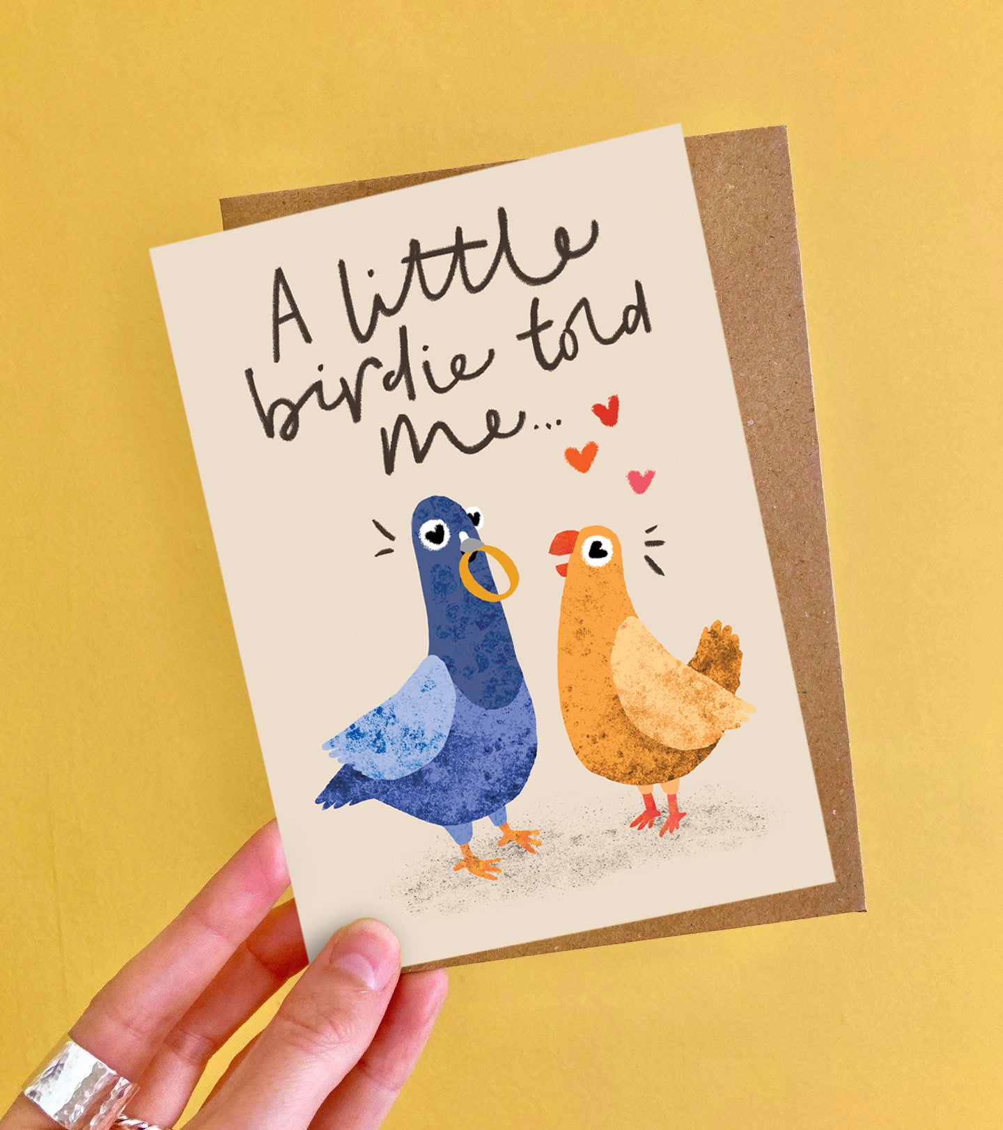 A Little Birdie Told Me Engagement Card