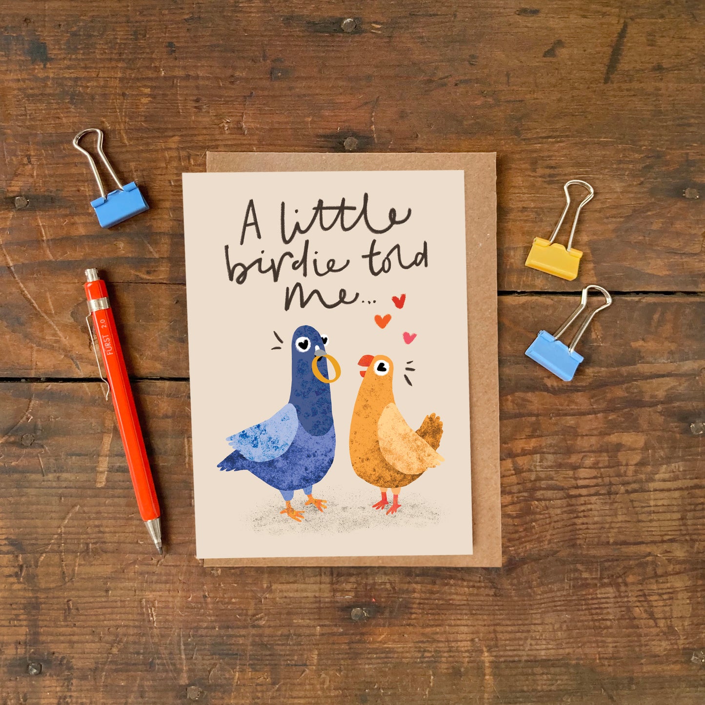 A Little Birdie Told Me Engagement Card