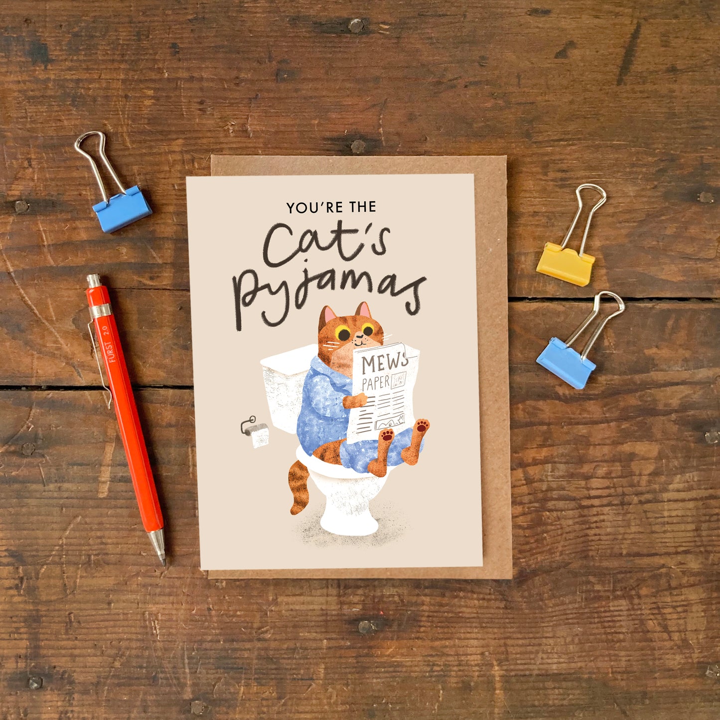 Cat's Pyjamas Greeting Card