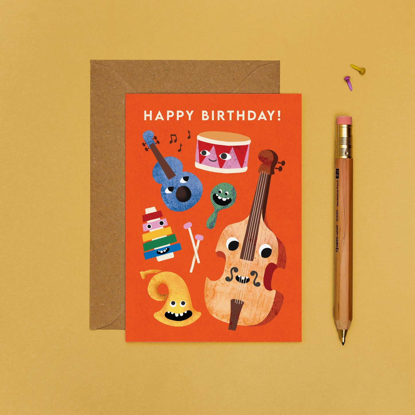 Music Faces Birthday Card