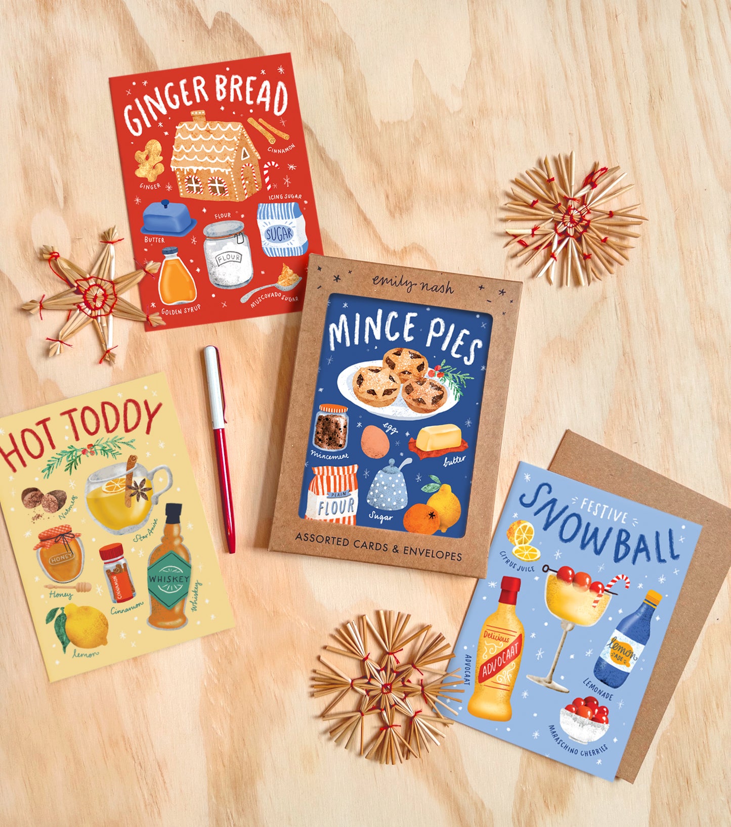Christmas Recipes Multipack of 8 Greeting Cards