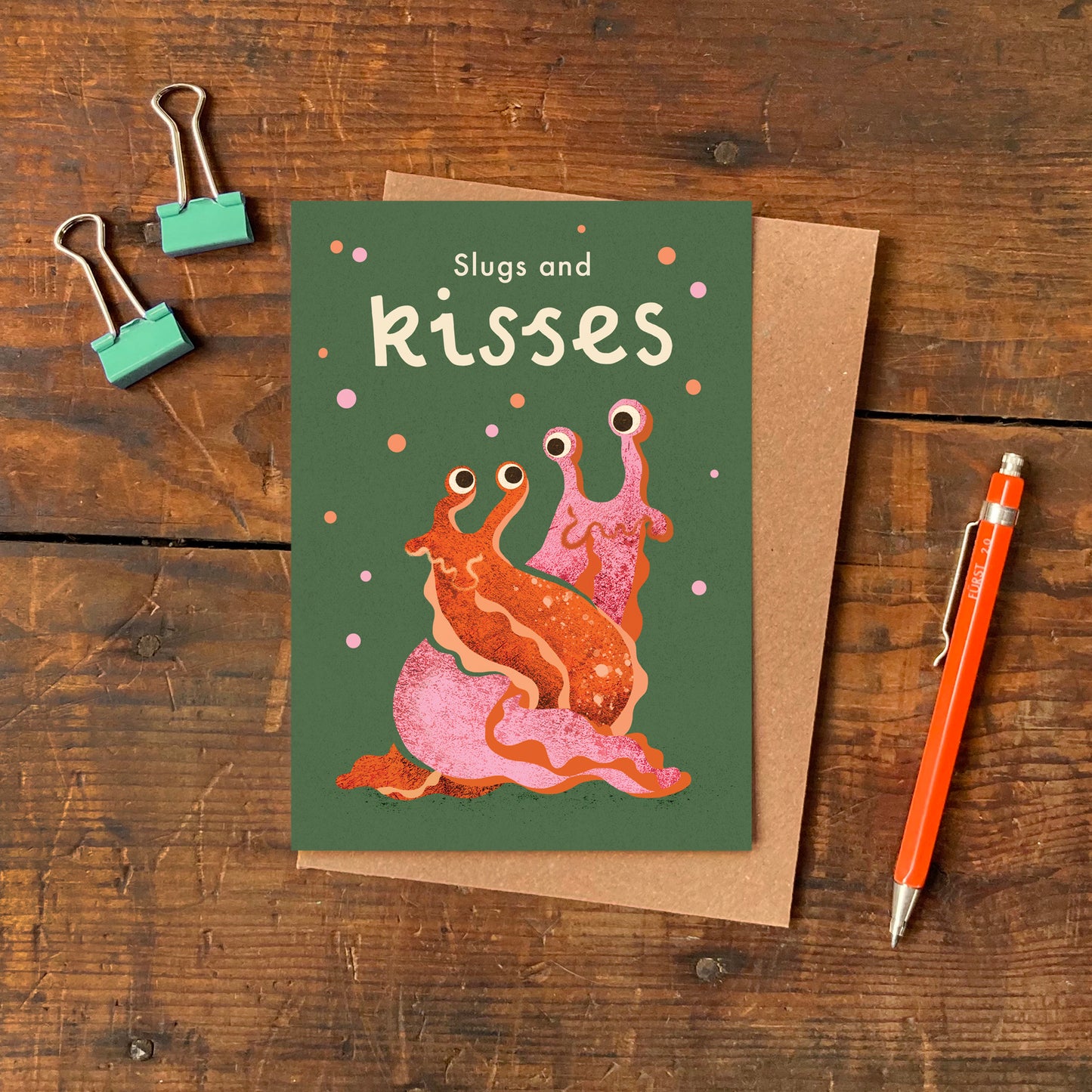 Slugs & Kisses Greeting Card