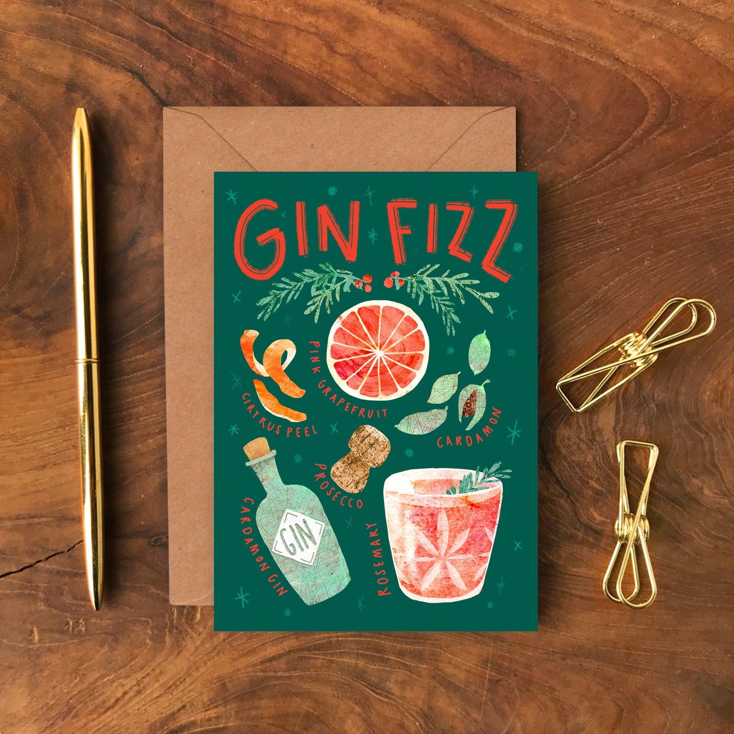 Fizz Cocktail Christmas Card image 1