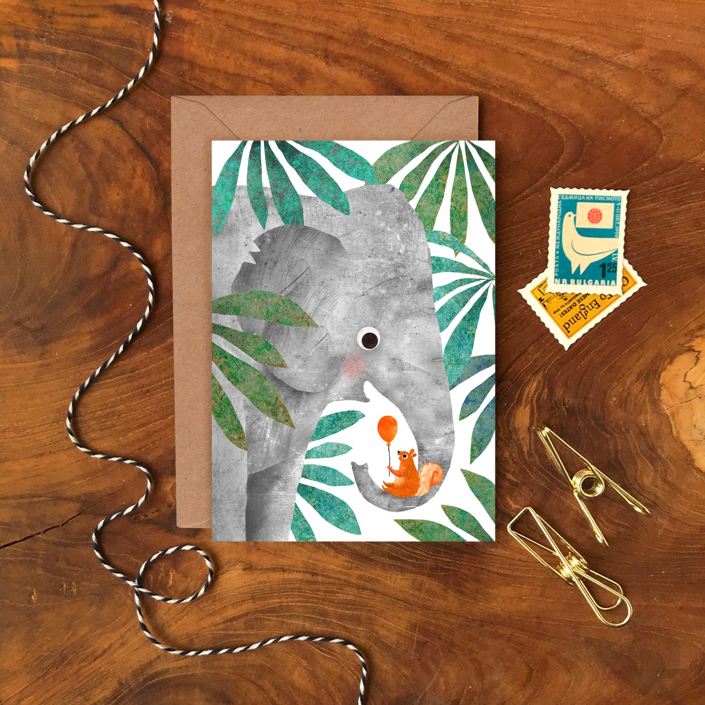 Elephant & Squirrel Greetings Card image 1