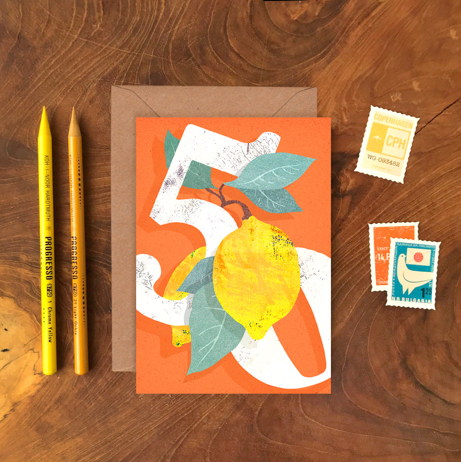 Lemon Fifty Greetings Card image 1