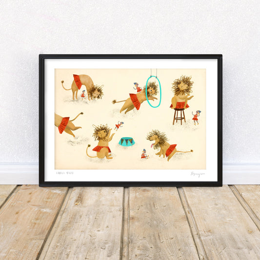 'Lion Taming' A4 Art Print image 0