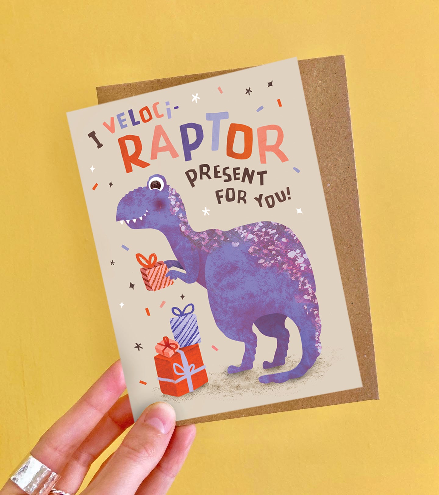 Veloci-raptor Present Birthday Card image 2