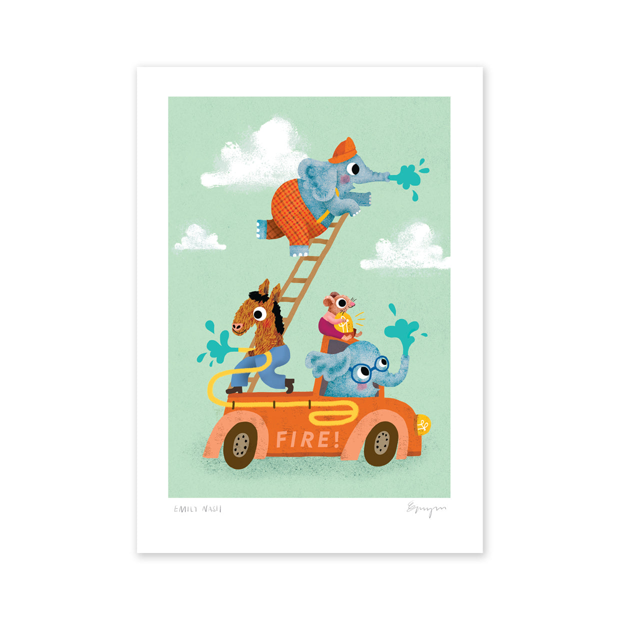 Fire Engine A4 Art Print image 2