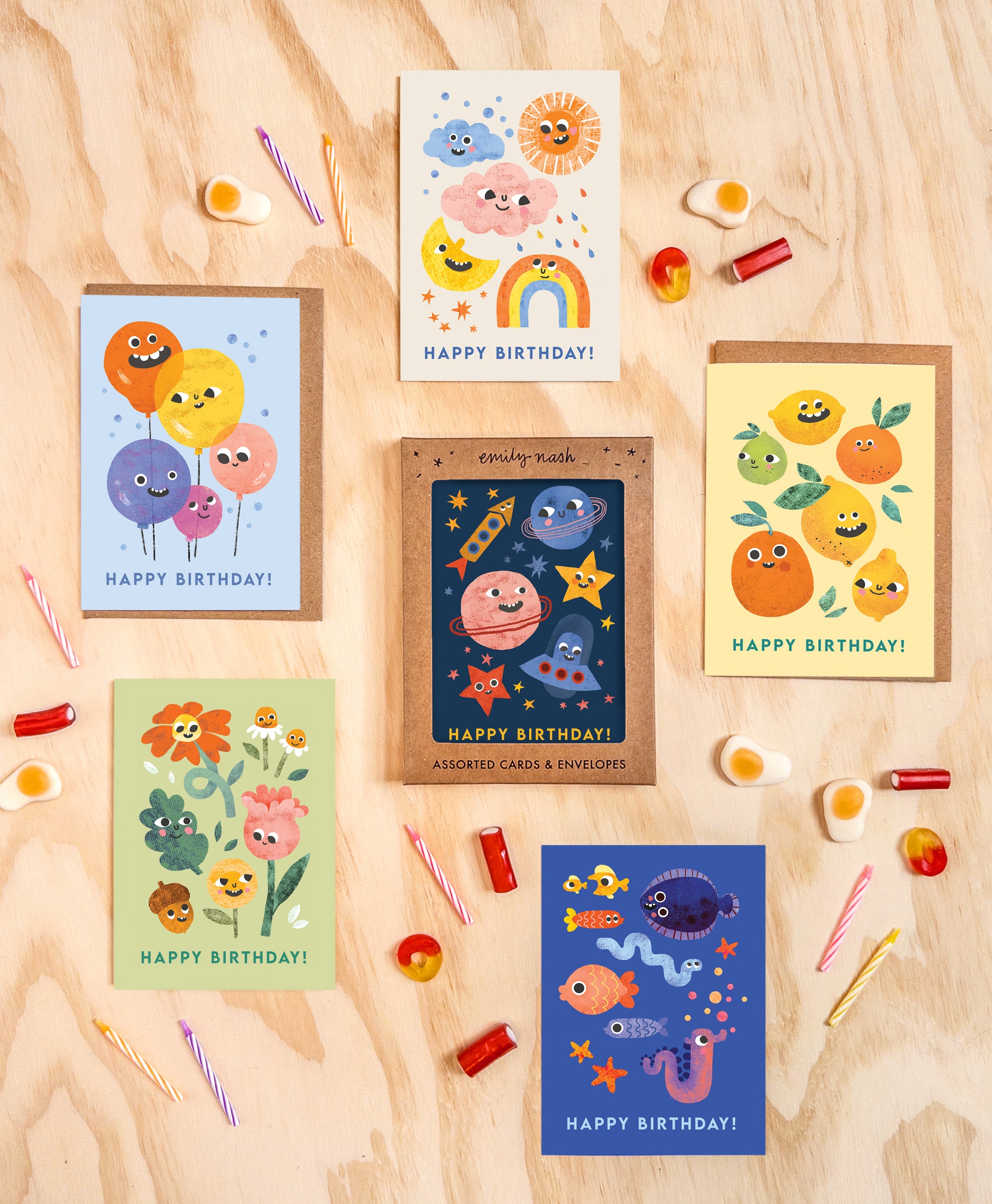Funny Faces Birthday Cards- Multipack of 6 Cards image 2