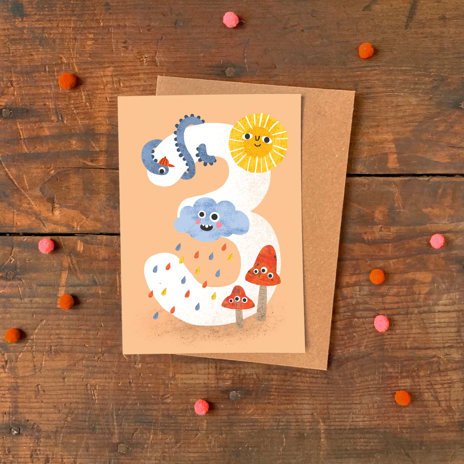 Crazy Critters Age Three Greeting Card image 1