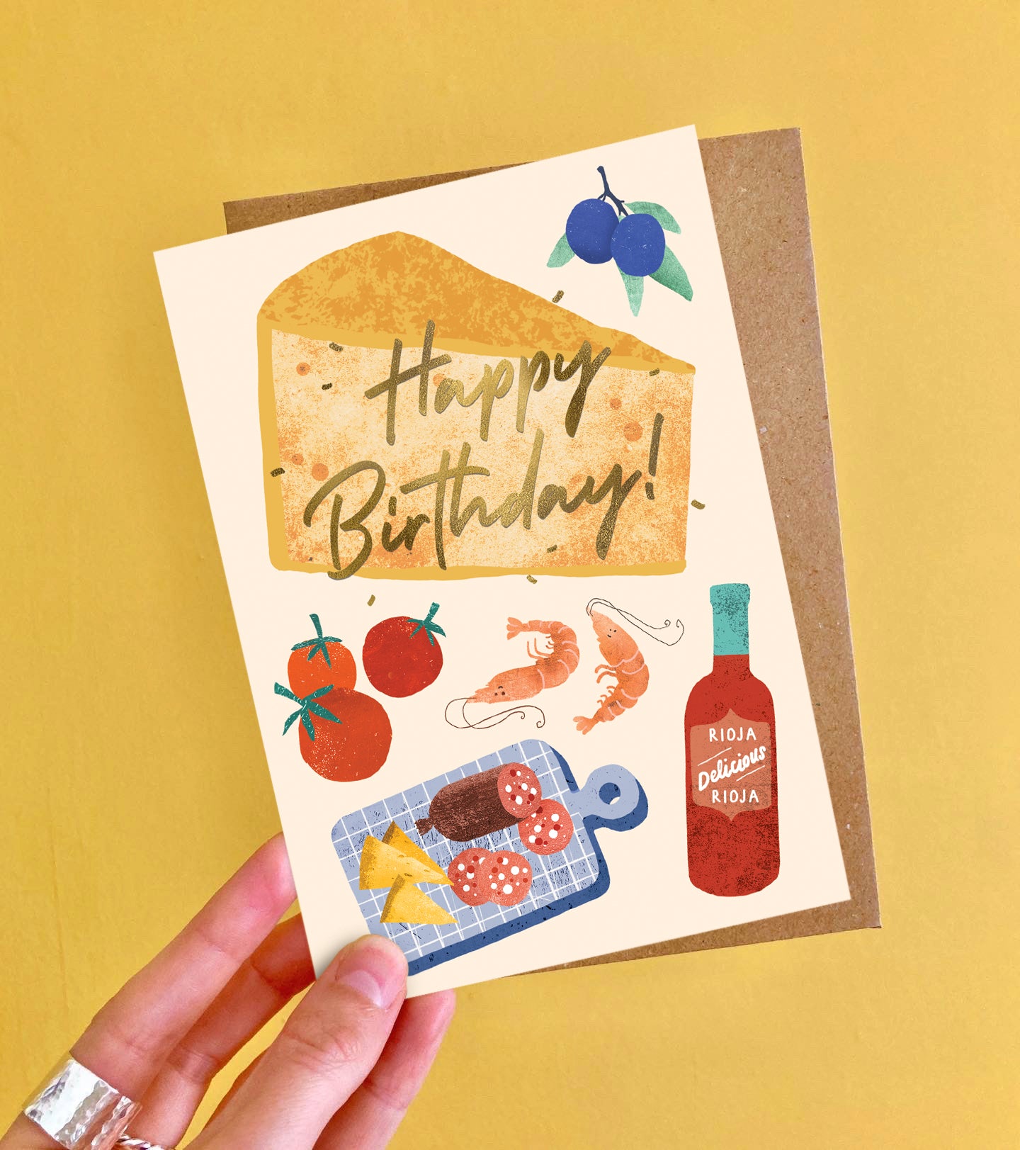 Birthday Tapas Foiled Greeting Card image 1