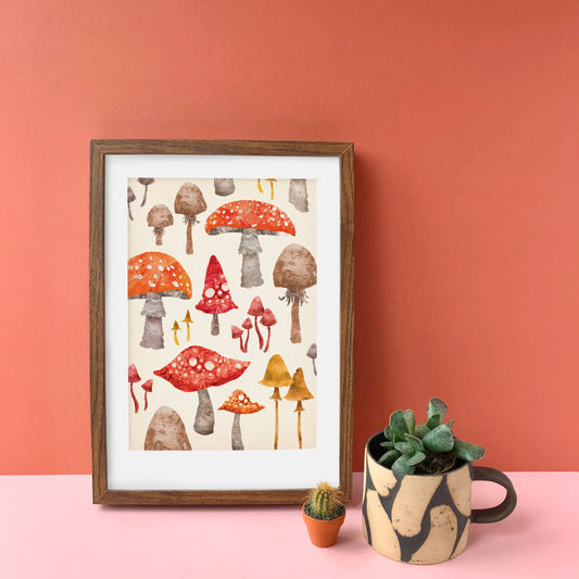 Toadstool Recycled A4 Art Print image 0
