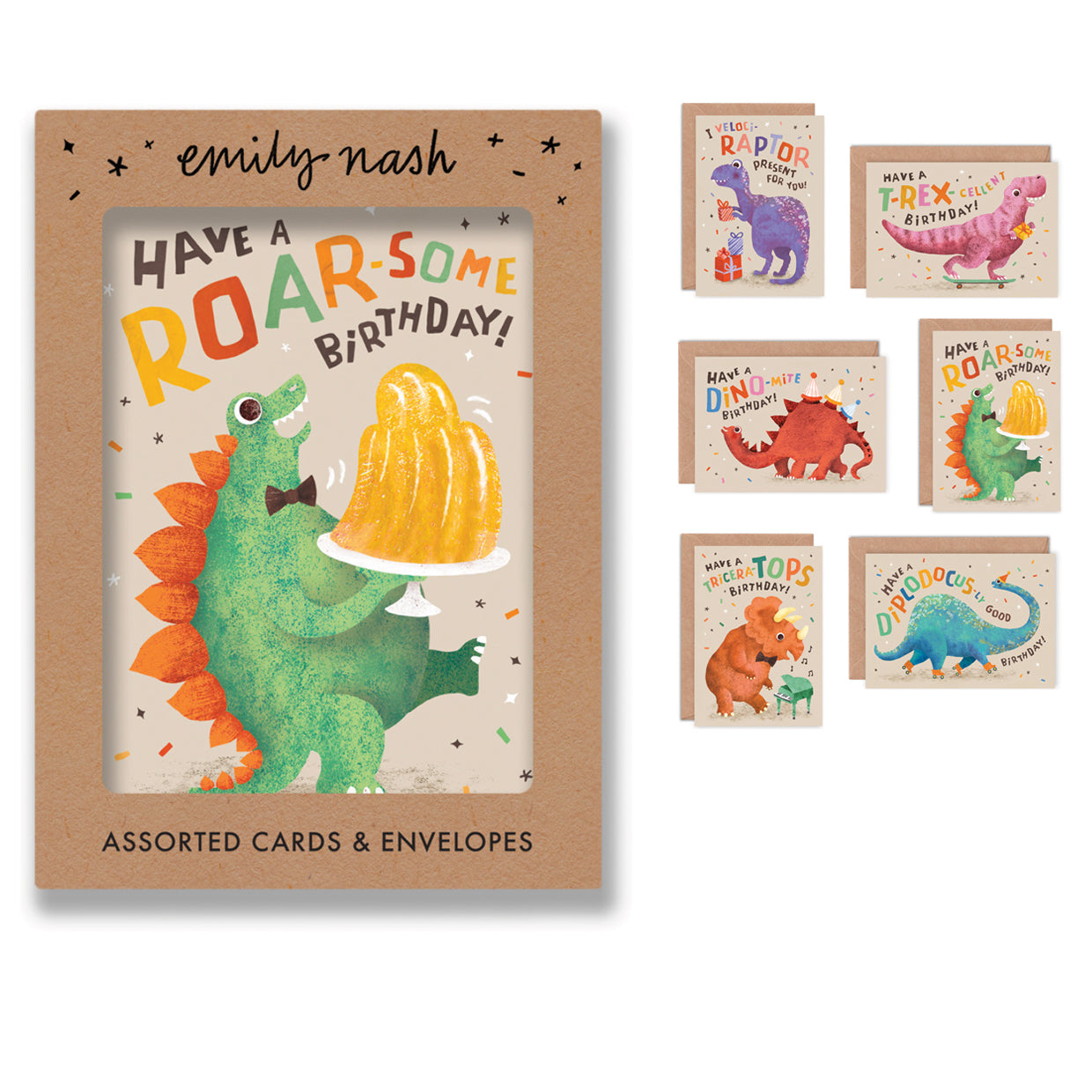 Dino Birthday Multipack of 6 Cards image 0