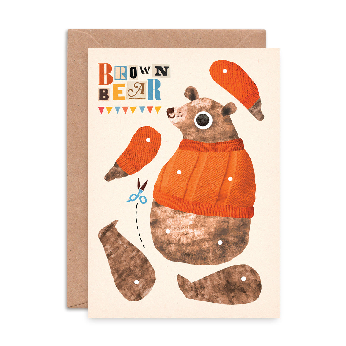 Bear Split Pin Puppet A5 Greeting Card image 2