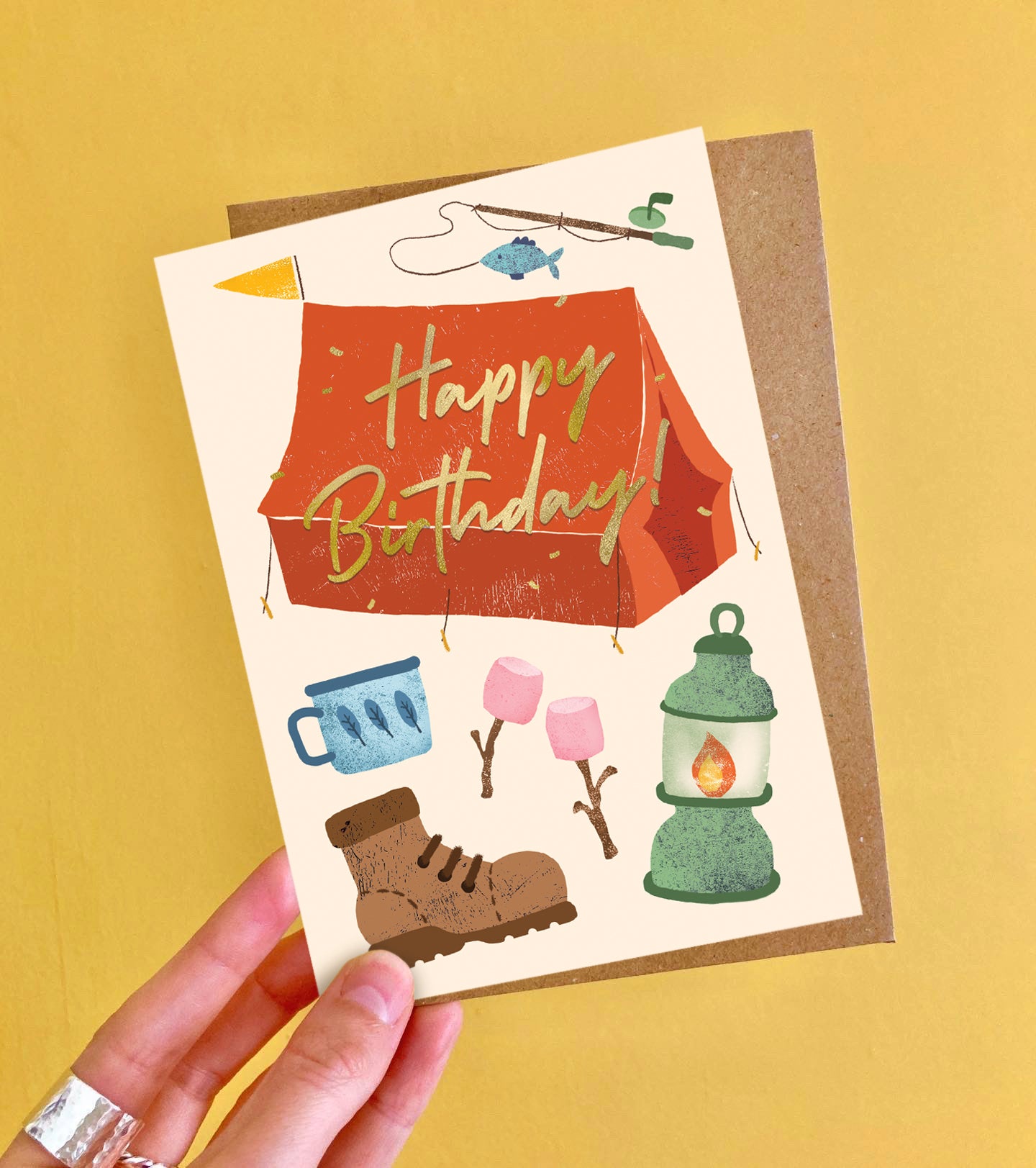 Birthday Camping Foiled Greeting Card image 1