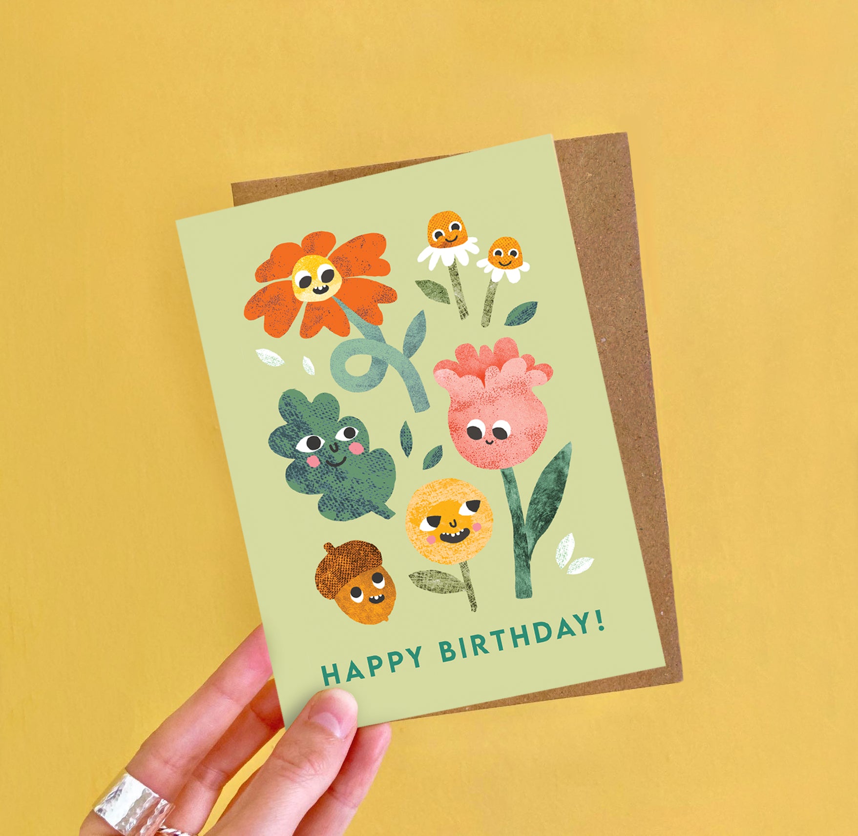 Flower Faces Birthday Card image 1