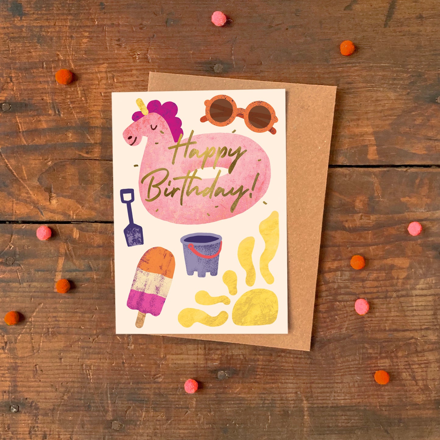 Birthday Summer Fun Foiled Greeting Card image 3