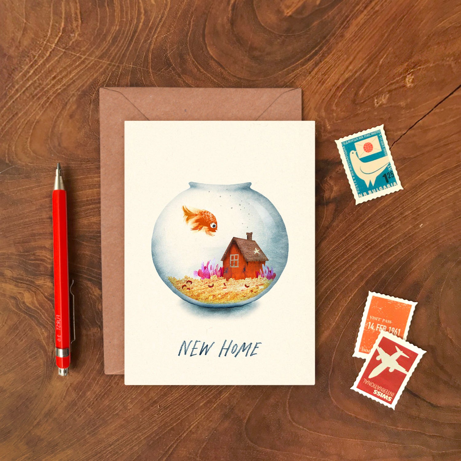 New Home Fish Greetings Card image 1