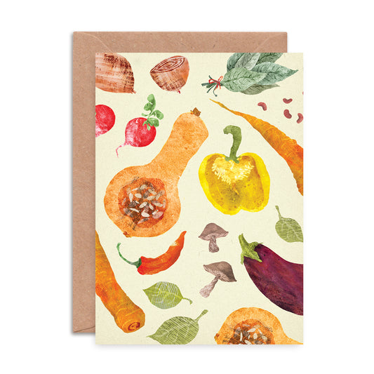 Vegetables Pattern Greetings Card image 0