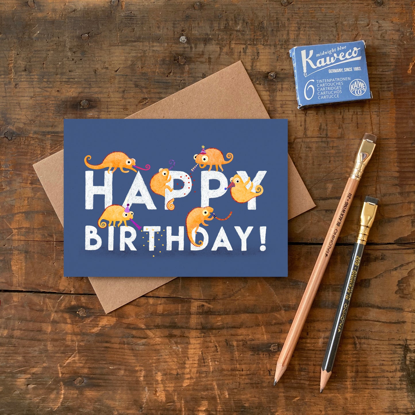 Birthday Chameleons Greetings Card image 2