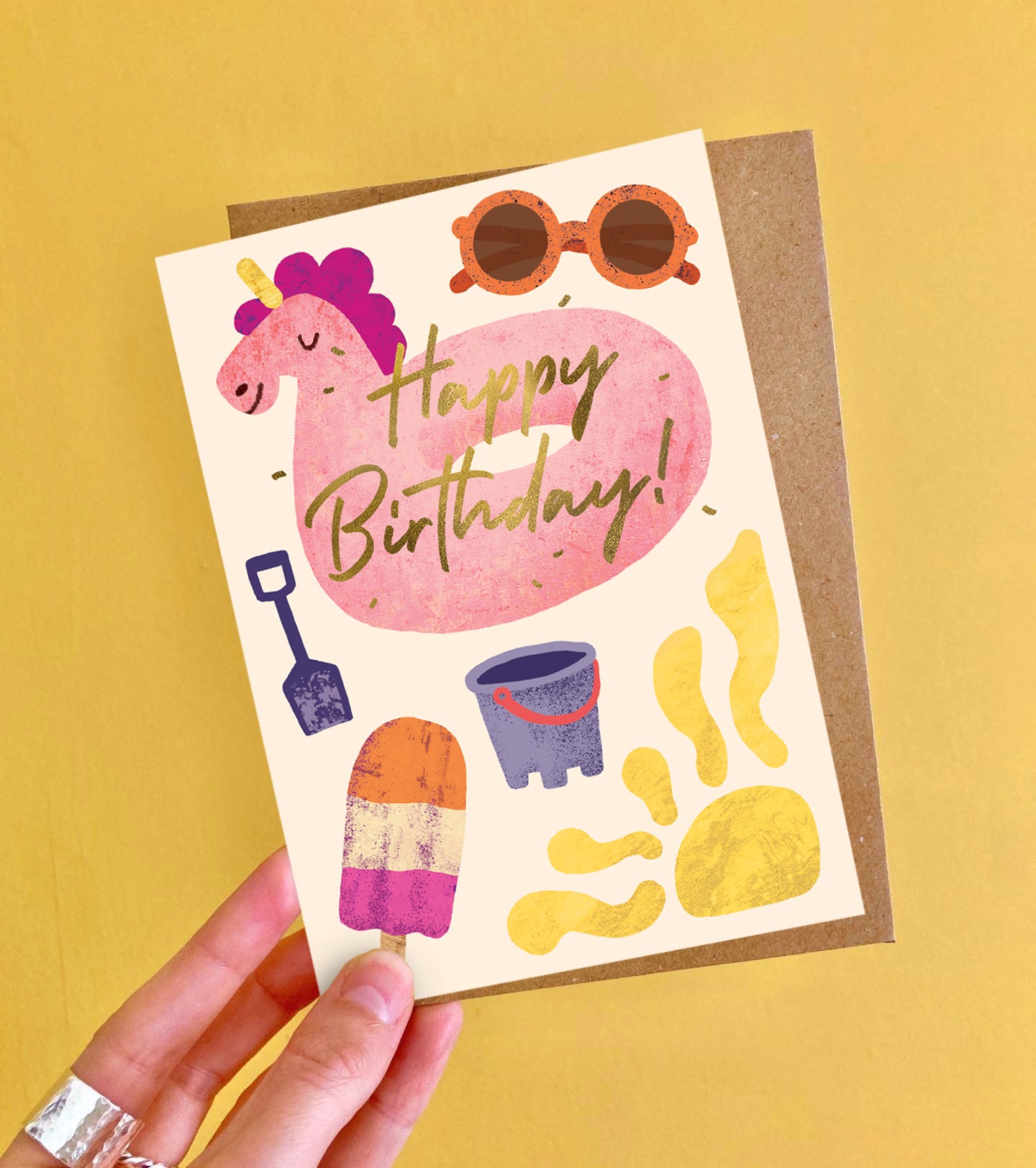 Birthday Summer Fun Foiled Greeting Card image 1