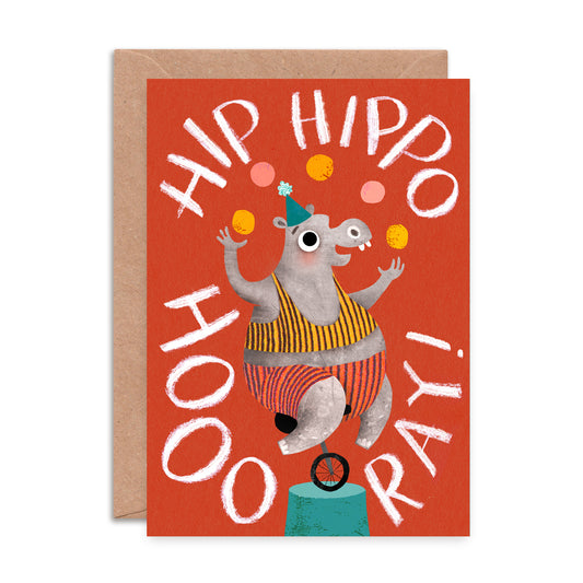Hip Hippo Hooray Greeting Card image 0