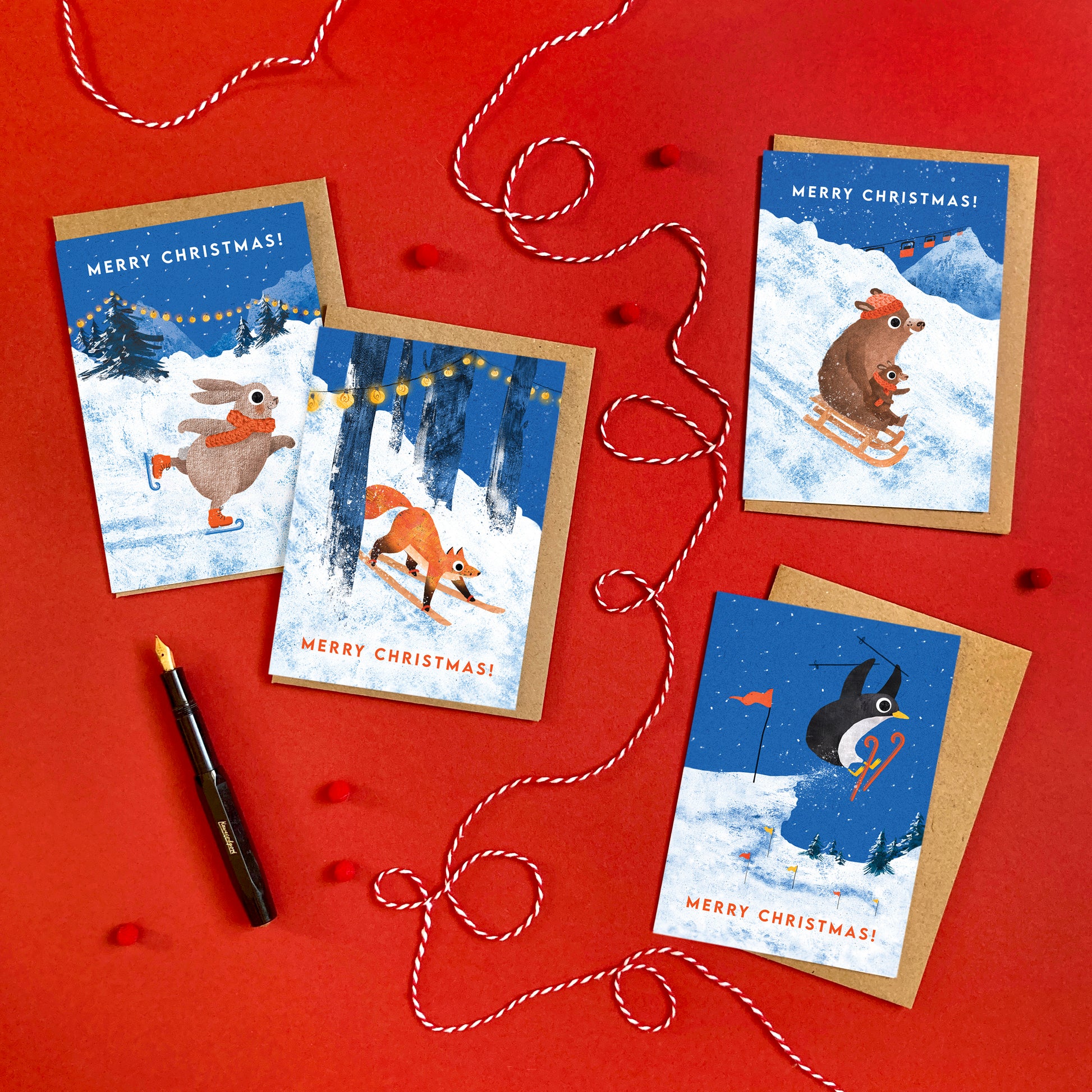 Snow Scenes Christmas Cards- Multipack of 8 image 1