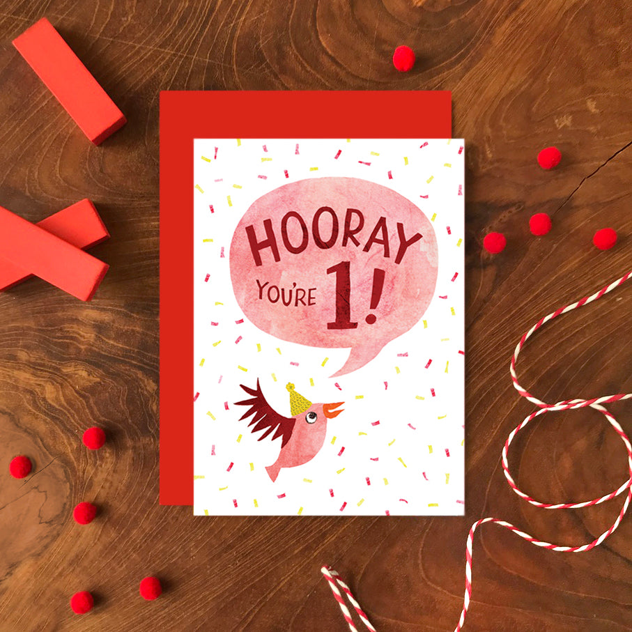 One Year Bird Greetings Card image 1