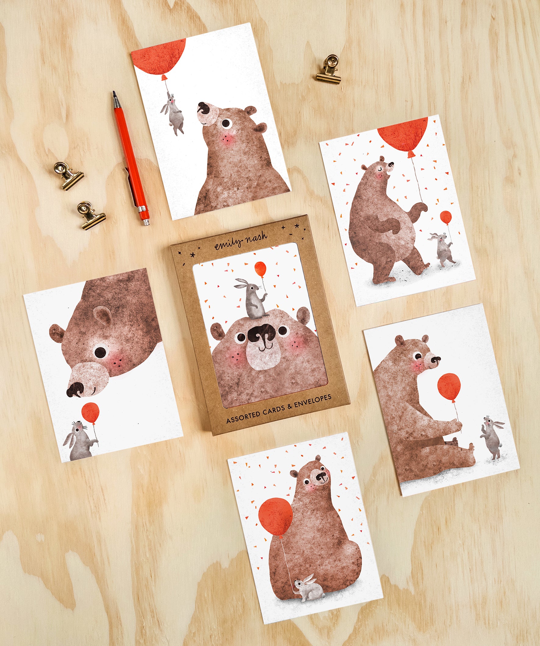 Bear & Bunny Birthday Cards- Multipack of 6 Cards image 1