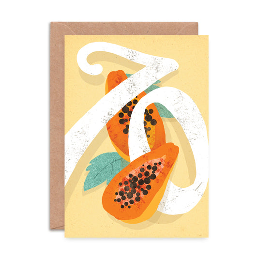Papaya Age Seventy Birthday Card image 0
