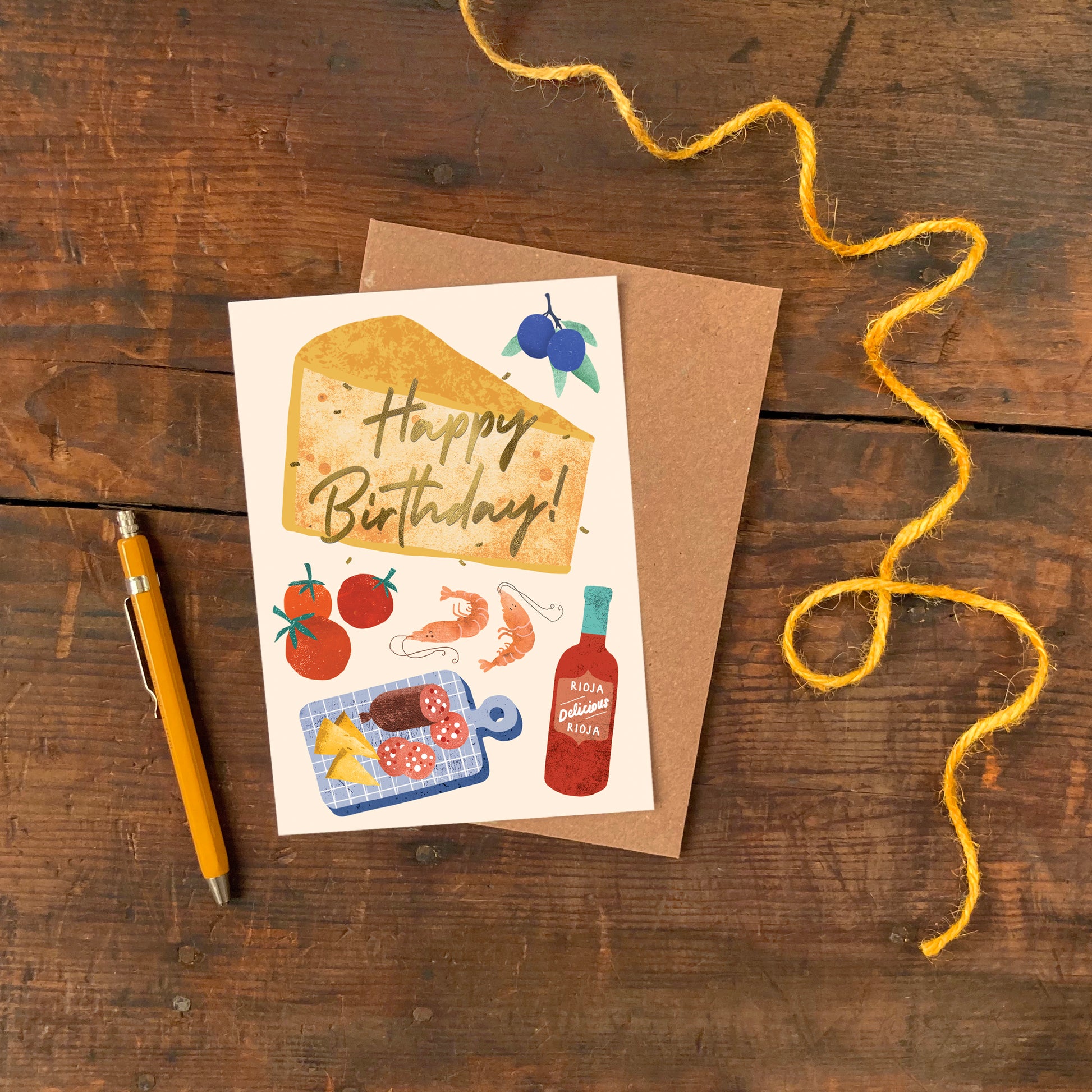 Birthday Tapas Foiled Greeting Card image 3