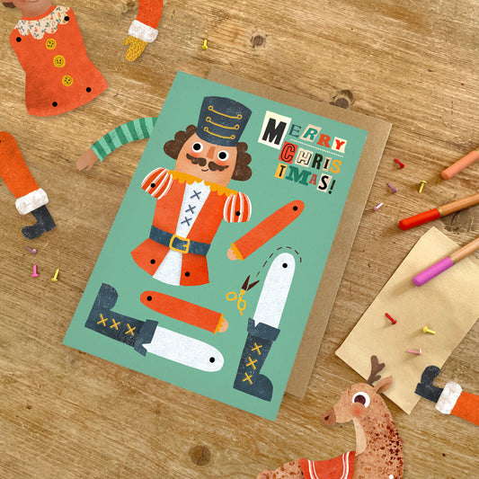 Nutcracker Split Pin Puppet A5 Greeting Card image 0