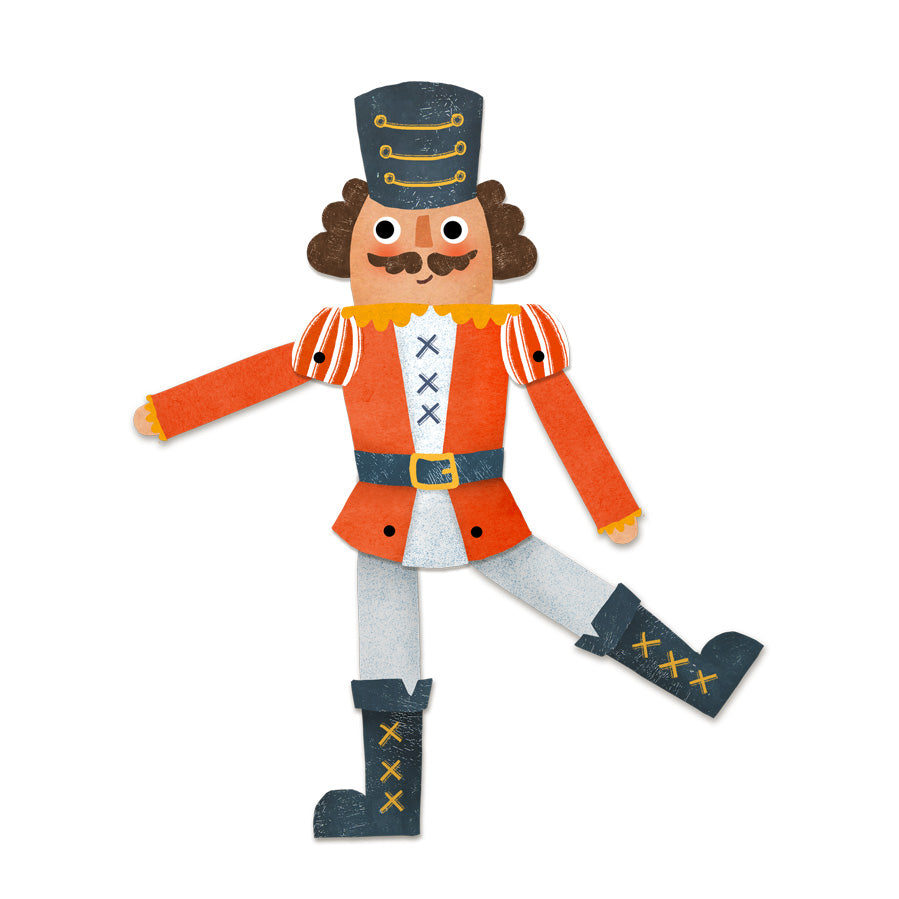 Nutcracker Split Pin Puppet A5 Greeting Card image 1
