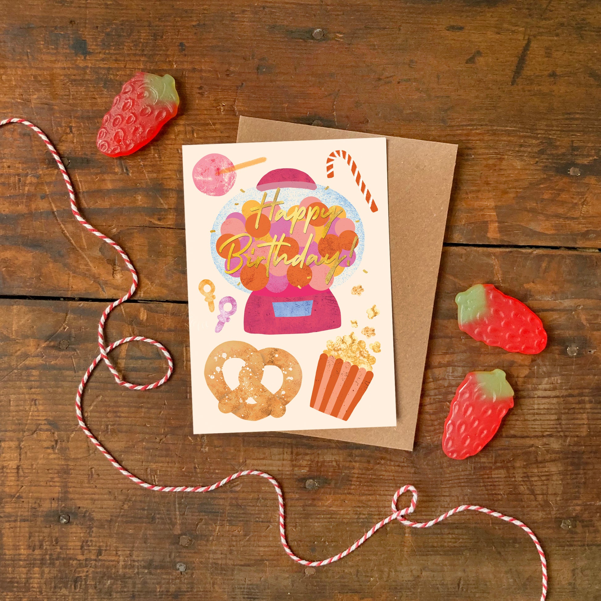 Birthday Sweets Foiled Greeting Card image 1