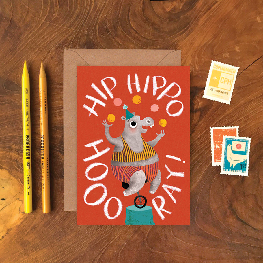 Hip Hippo Hooray Greeting Card image 1