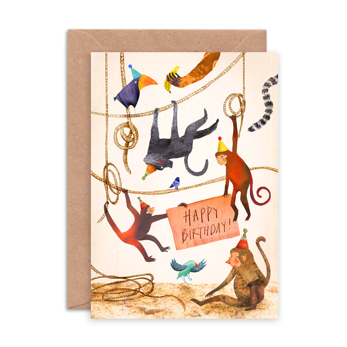 Happy Birthday Monkeys Greetings Card image 0