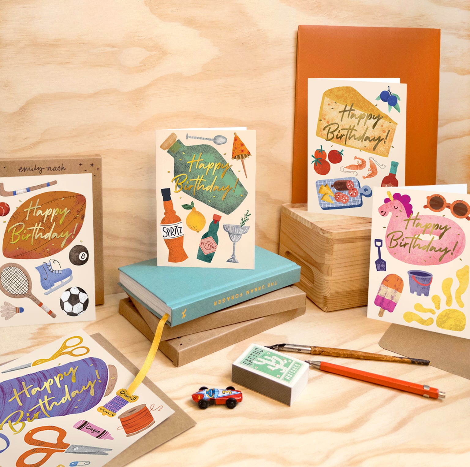 Birthday Hobbies Foiled Multipack of 6 Cards image 1