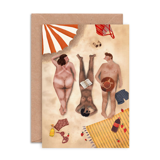 Cheeky Sunbathers Greetings Card image 0