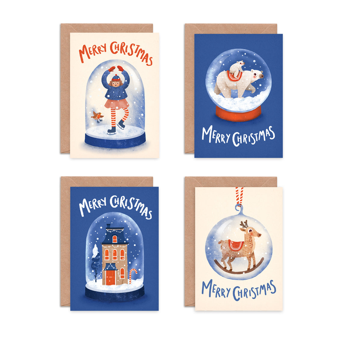 Snow Globes Christmas Cards- Multipack of 8 image 1