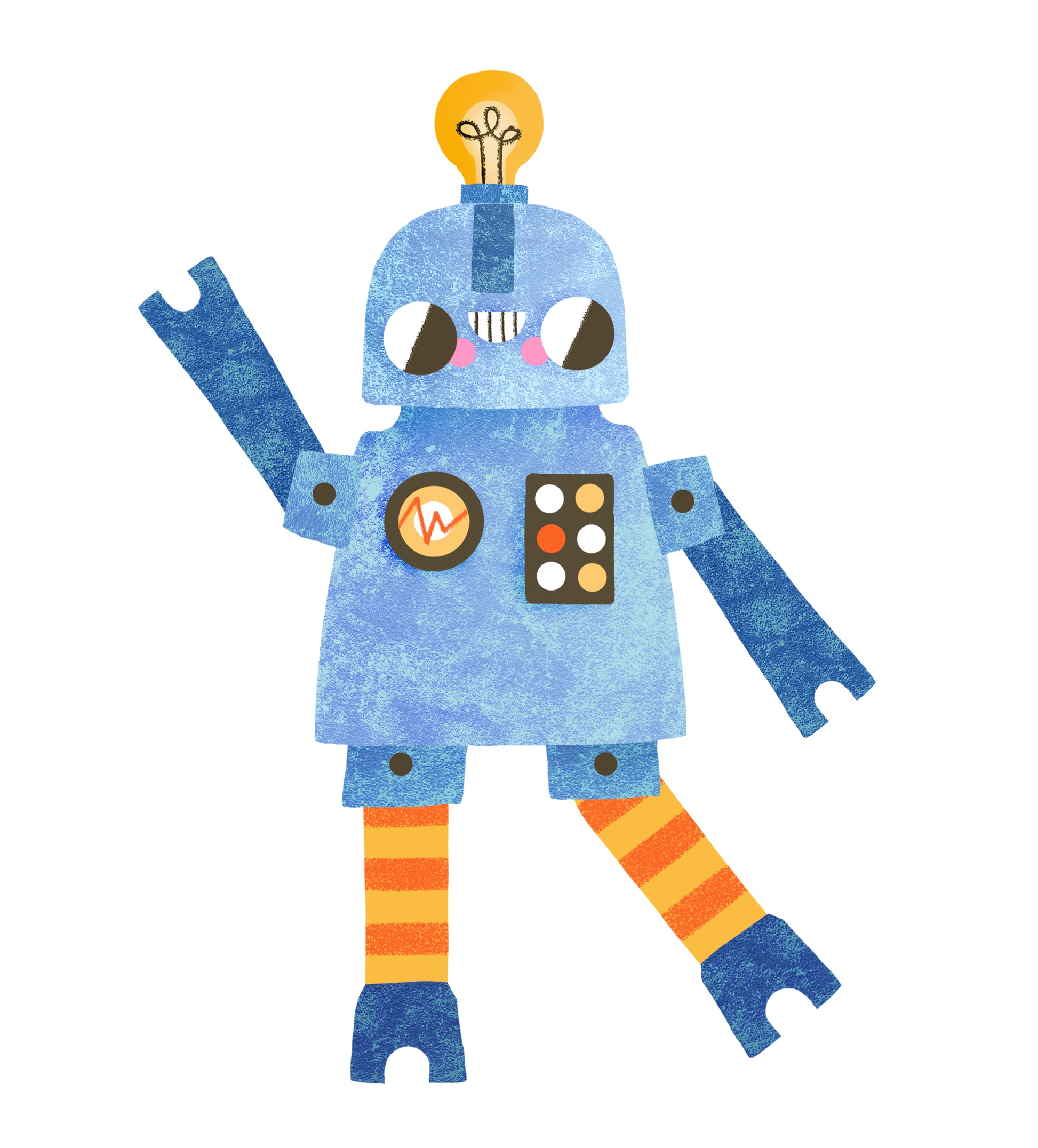 Robot Split Pin Puppet A5 Greeting Card image 2