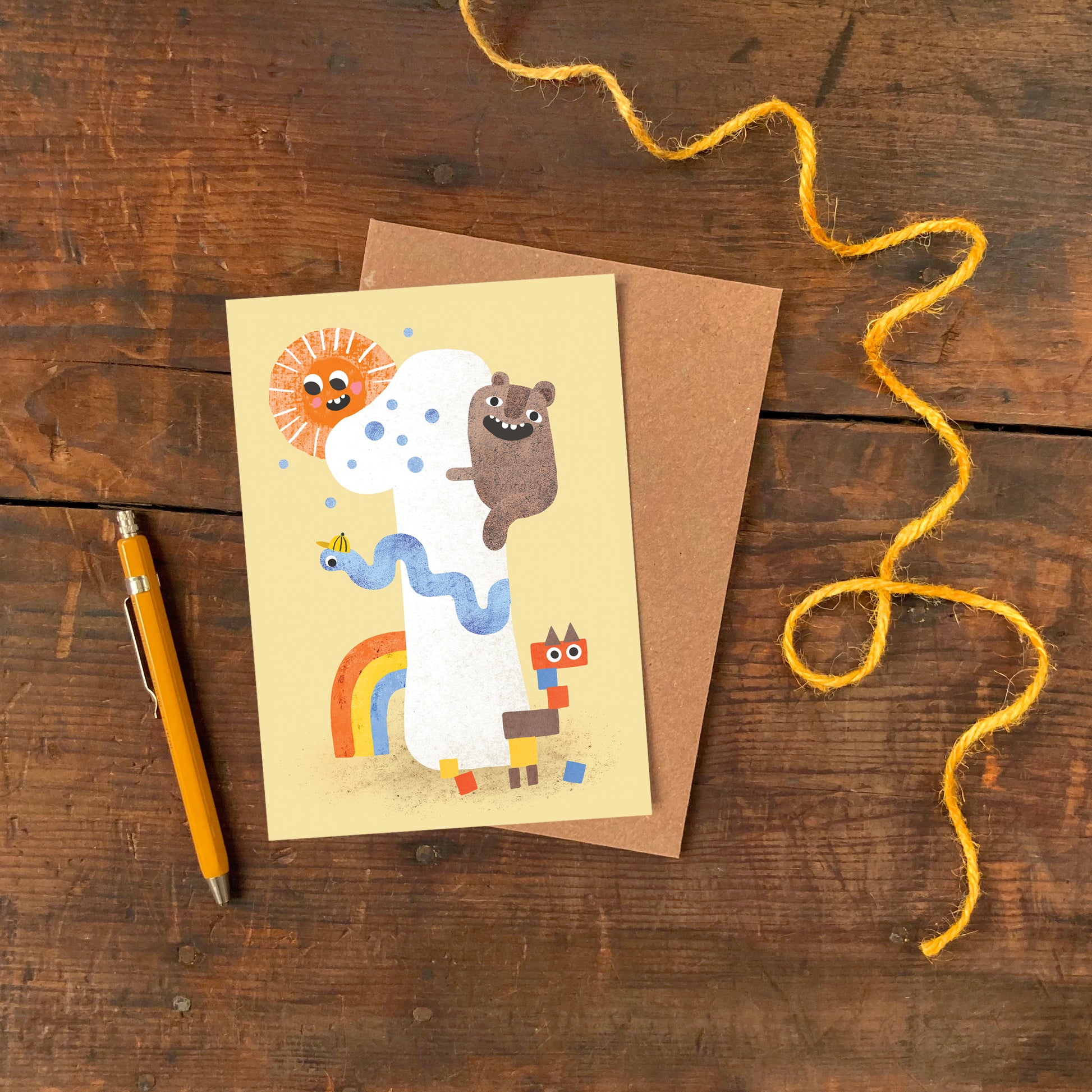 Crazy Critters Age One Greeting Card image 2