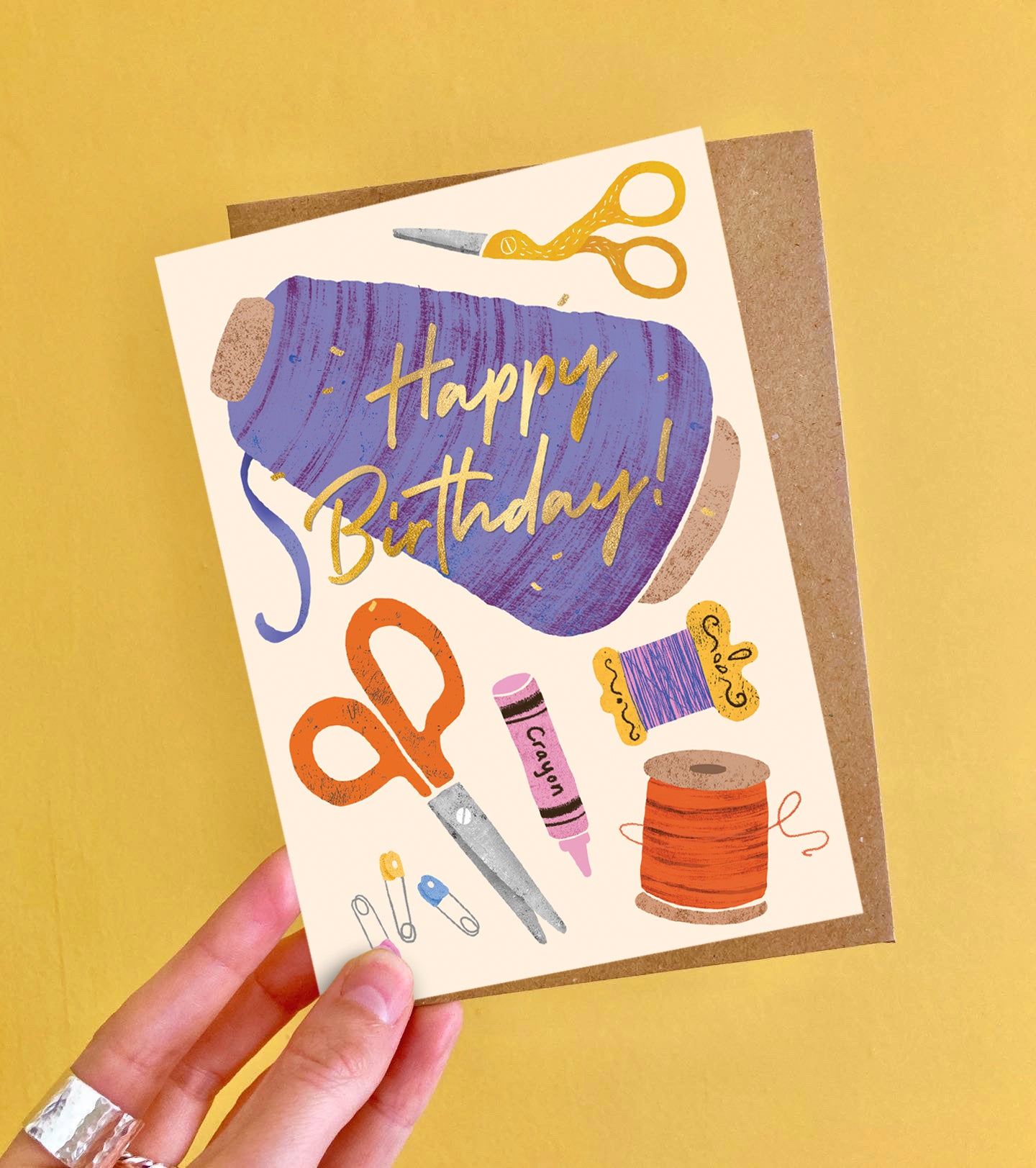Birthday Haberdashery Foiled Greeting Card image 1