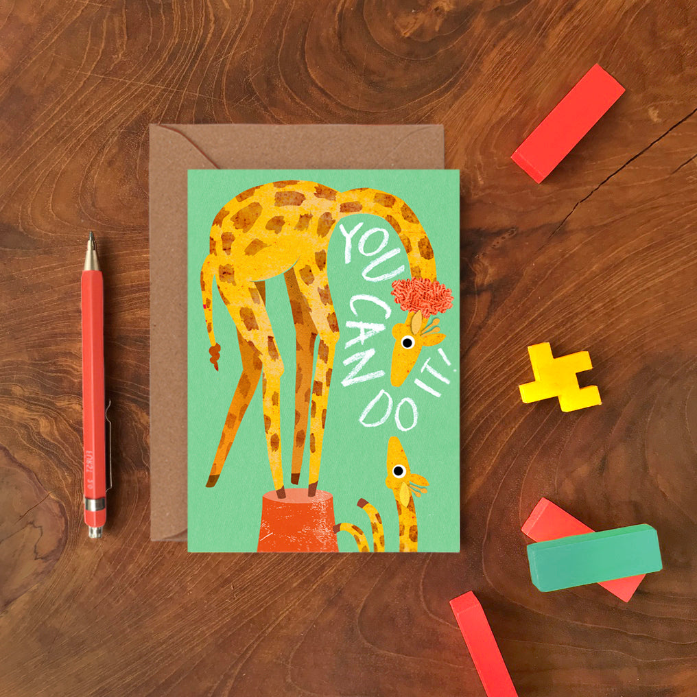 You Can Do It Giraffe Greeting Card image 1