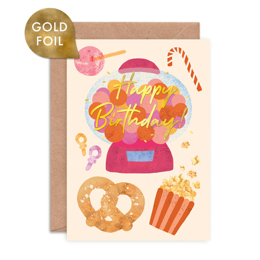Birthday Sweets Foiled Greeting Card image 0