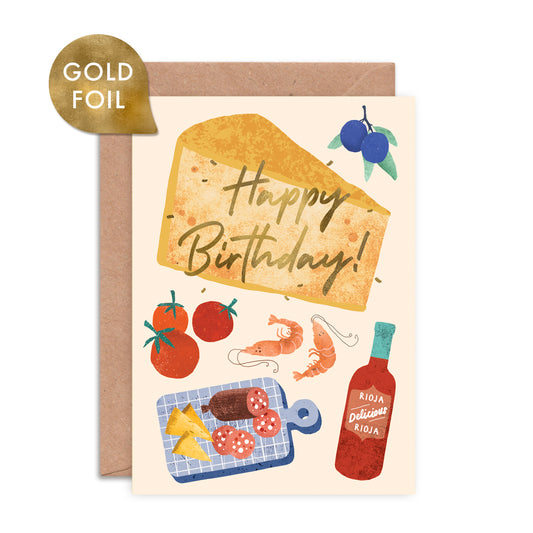 Birthday Tapas Foiled Greeting Card image 0